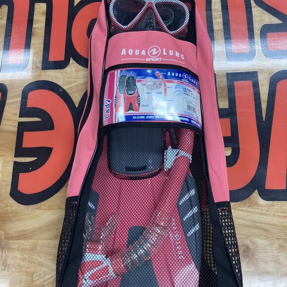 AQUA LUNG SPORT JEWEL MASK SNORKEL AND FINS COMBO S/M, PINK - Picture 3 of 3